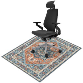 Vicwe Vintage Office Chair Mat for Hardwood Floor, 48"x60" Desk Rug for Hard Floors, Anti-Slip Computer Gaming Mat, Easy to Roll