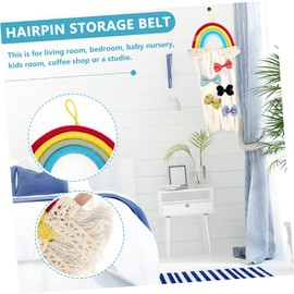 LABRIMP Hairpin Storage Belt Ponytail Hooks Hair Styling Accessories Flat Hair Clips Hanger Barrette Organizer Wall Hanging Decor for Boys and Girls