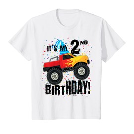 Kids 2 Year Old Monster Truck It's My 2nd Birthday Toddler Shirt T-Shirt