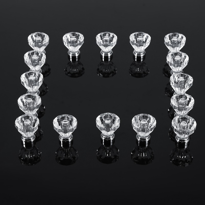 16PCS 25mm Diamond Shape Acrylic Knobs Furniture Drawer Cabinet Cupboard