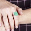 ALEXASCHA® Statement Ring with Square Stone • Hypoallergenic Stainless Steel