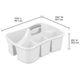 Sterilite Plastic Divided Portable Cleaning Supplies Caddy Organizer Basket