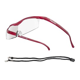 Hazuki Magnifier Compact, 1.6x, Clear Lens (9 Colors in Total) with Neck Strap and Neck Hanging (Ruby) Birthday Gift