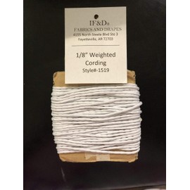 Fabrics and Drapes 1/8" Wide Leaded Weighted Drapery Tape/Cording Style # - WC - 0041 (20 Yards)