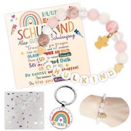 Einschulung Geschenk, Schulkind Armband, Armband Schulkind Mädchen, Einschulung Mädchen, Schulkind 2025 Mädchen, Perfekte Schultüte Füllung Für Schulkind mit Grußkarte Geschenkbox