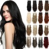 Extensiones Cabello Clip Cortinas Natural Ondulado 6 Pzs