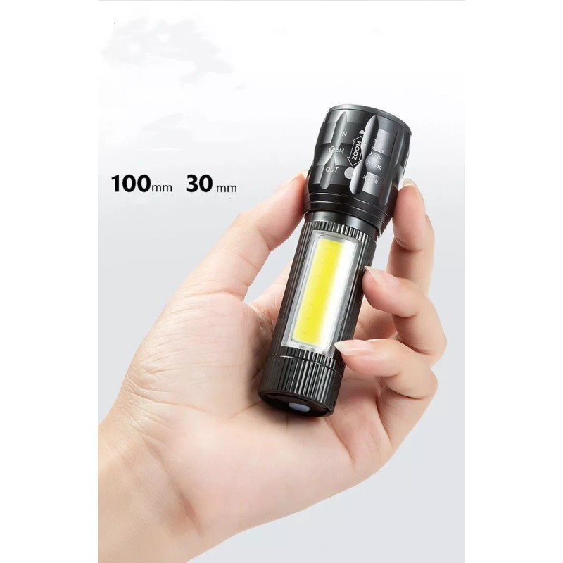LJK Lampara Táctica Recargable Con Zoom 4 Modos Mini 3000