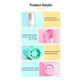 Foldable Dog Water Bottle, Portable Dog Water Dispenser, Outdoor Pet Water Bottle for Cat, Puppy, Walking, Hiking, Travel. (Pink, One Size)