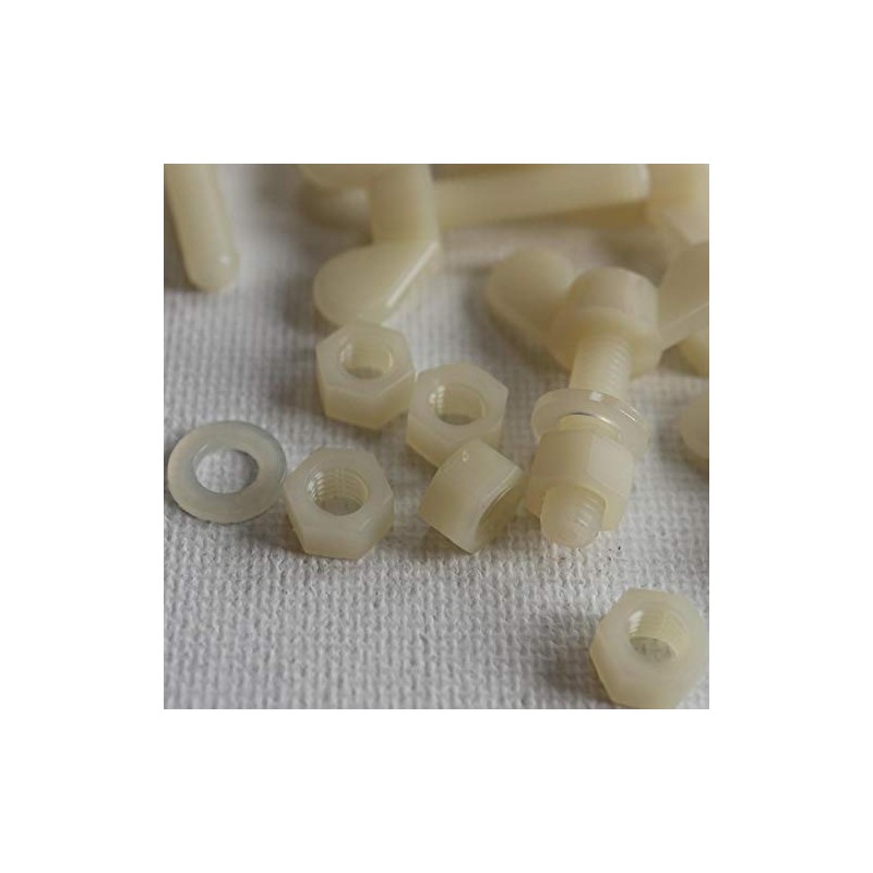 50 Tornillos de Mariposa de Nylon, M5 x 20 mm,