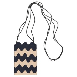 Marimekko Rocki Mini Shoulder Bag, Crossbody Lokki Pocket Bag, Dark Blue, Off White, Free size