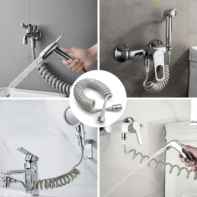 MUMENG Spring Flexible Shower Hose,Flexible Telescopic Shower Hose ABS Bathroom