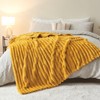 NEWCOSPLAY Super Soft Twin Blanket Mustard Yellow Premium Silky Flannel
