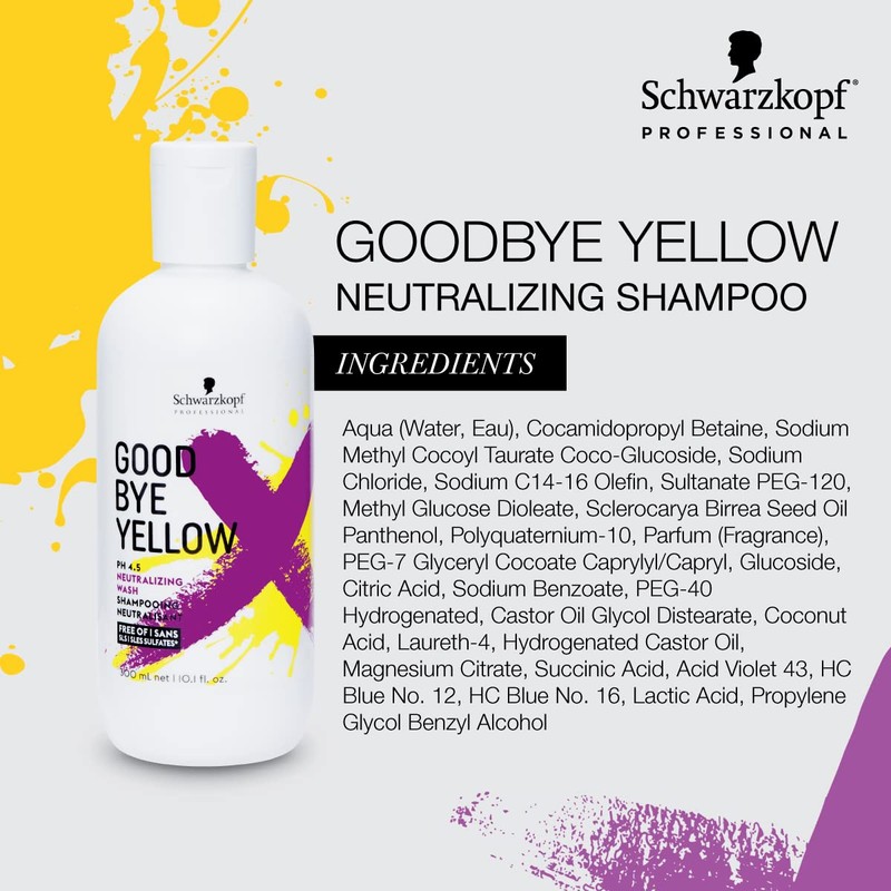 GoodBye Yellow Neutralizing Wash Shampoo – Color Balancing for Brassy