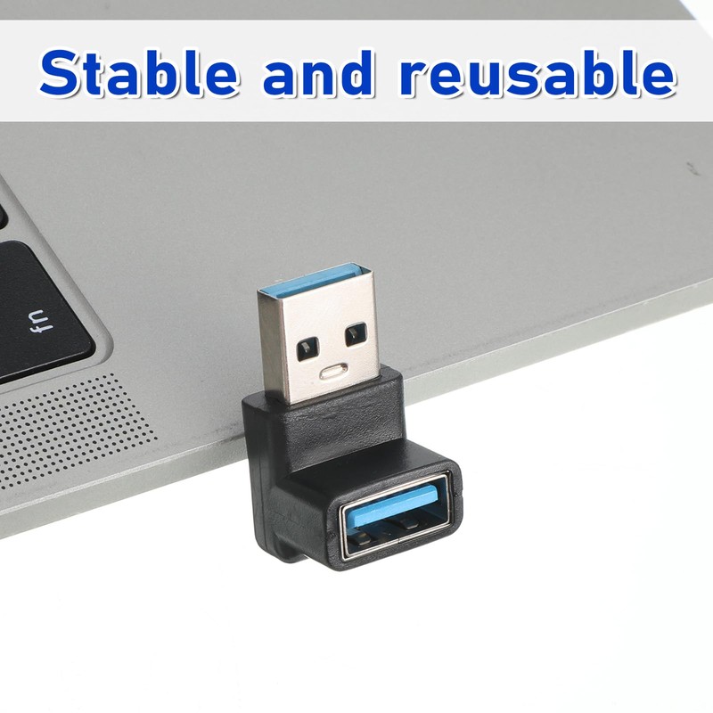 4 Pack 90 Degree USB A Male to Female Adapter