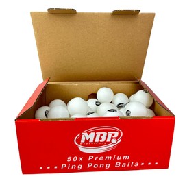 50 Table Tennis Balls in Practical Resealable Box 9 cm Diameter