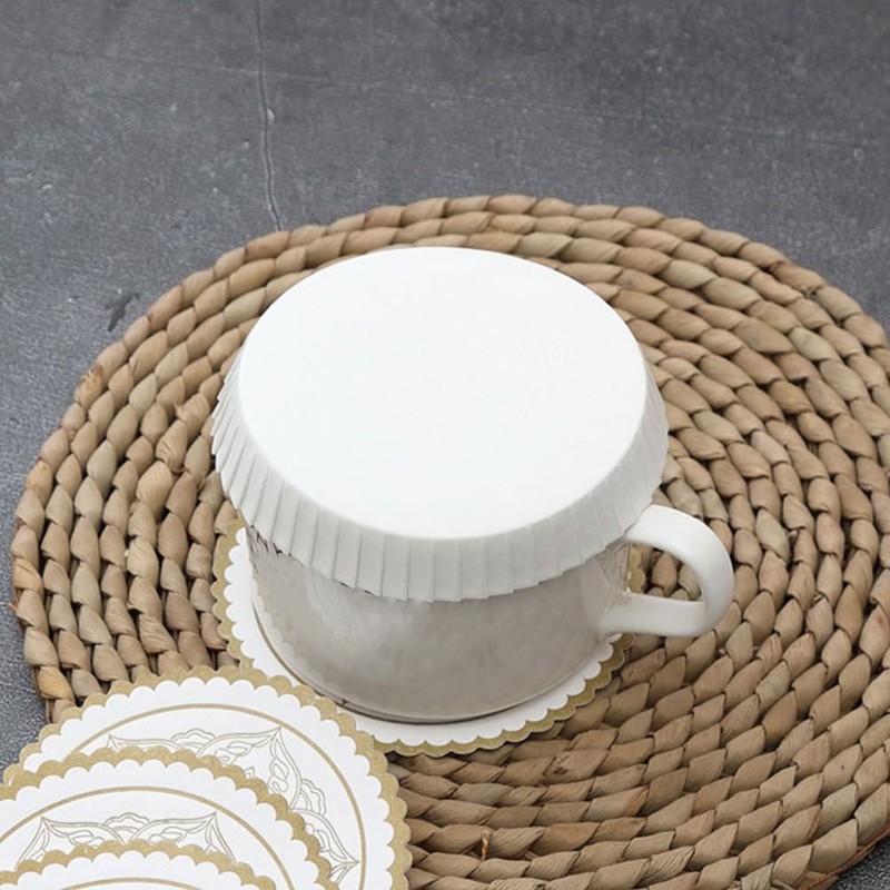 Ipetboom 100pcs Disposable Paper Cup Lids Cup Covers Hot Cup