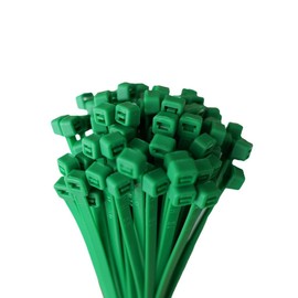 HORZEFIX Cable Ties Pack of 100 Green Long UV Resistant Universal Ties 2.5 / 3.6 / 4.8 / 7.6 Wide (7.6 x 200)