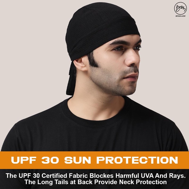 Sweat Wicking Doo Rag Skull Caps Beanie-Cooling Dew Rag Helmet
