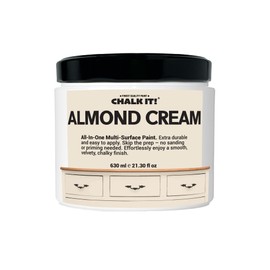 CHALK IT! Paint for Furniture, Ceramic Tiles, Cabinets, Home Decor, Self-Sealing, Durable All-in-One Multi-Surface Paint, No Prep, No Sanding, No Wax Needed (Almond Cream)