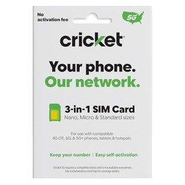 Cricket Wireless BYOD SIM Card Kit 5G, 5G+, 4G, LTE