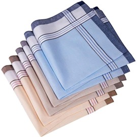 Men's Classic Cotton Handkerchief | Assorted Gents Hanky | Soft & Reusable | Pocket Square Style | Pack of 1 (Assorted 02)