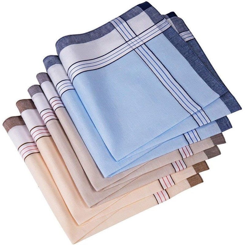 Men's Classic Cotton Handkerchief | Assorted Gents Hanky | Soft