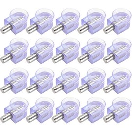uxcell Shelf Support Pegs Glass Clamp Bracket Zinc Alloy Nail 5mm Dia Pin with Suction Cup, 20pcs