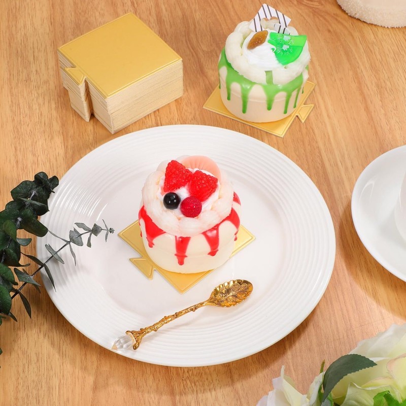 50pcs 3.54x3.3inch Mousse Cupcake Square Base Paper Cupcake