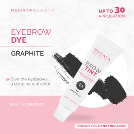 Renata Beauty Eyebrow Colour - Premium Eyebrow Dye - 15 ml Adjustable and Long-Lasting Eyebrow Colour for 4 Weeks - Safe and Gentle - Available in 4 Colours [Graphite Grey]