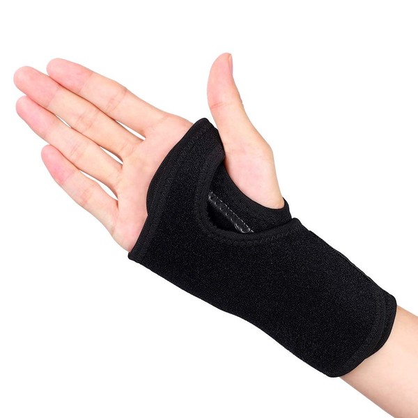 YHG Wrist Support Brace Palm Protector, Carpal Tunnel Wrist Brace with Adjustable Straps and Metal Splint Stabilizer for Carpal Tunnel Arthritis Tendinitis Sprains Joint Pain Relief (Right)