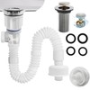 Bathroom Sink Drain Pipe Kit,Bathroom Sink Drain with Strainer Basket