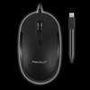 Macally Ucdynamouse-B, USB-C silent-click optical wired mouse with 3 buttons