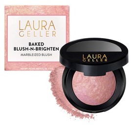 LAURA GELLER NEW YORK Baked Blush-n-Brighten Marbleized Blush for Cheeks - Natural Finish - Buildable Color (101 Ethereal Rose)