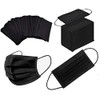 NNPCBT 100PCS 3 Ply Black Disposable Face Mask Filter Protection