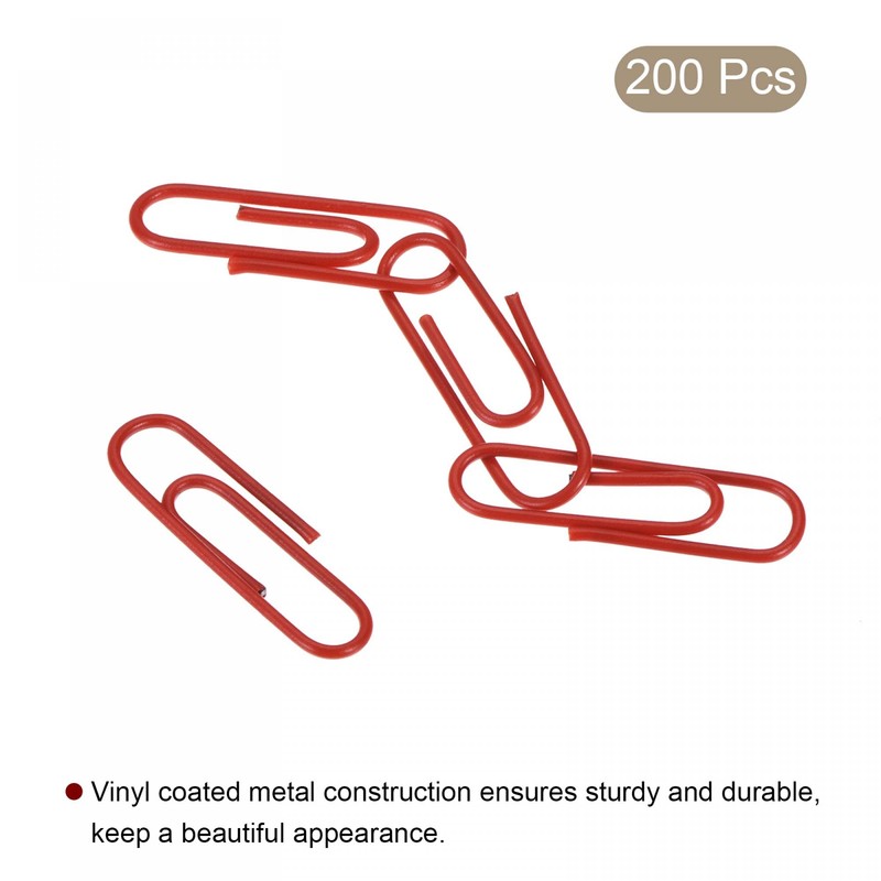 sourcing map Paper Clips Small Size 1.1 Inch Vinyl Coated