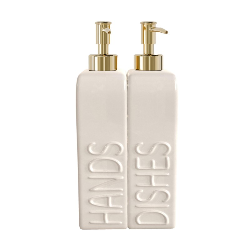 Karisky Soap Dispenser Set with Gold Rustproof Stainless Steel Pump,