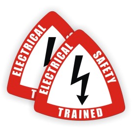 Unbranded/Generic 2pcs Electrical Safety Trained Hardhat Stickers Decals Badge Electrician Cap
