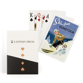 Lantern Press Gunstock, Ski Fun, Vintage Skier (52 Playing Cards, Poker Size Card Deck with Jokers)