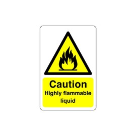 Caution highly flammable liquid sign- 3mm Aluminum Dibond high-visibility and durability for indoor/outdoor usage (300mm x 200mm) Ensures Safety Within 7m Viewing Distance.