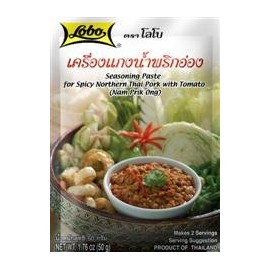 Lobo, Seasoning Paste for Spicy Northern Thai Pork with Tomato (Nam Prik Ong), 50 g [Pack of 3 pieces]