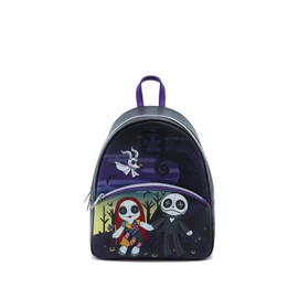 Hot Topic Loungefly The Nightmare Before Christmas Jack & Sally Doll Mini Backpack Purple None
