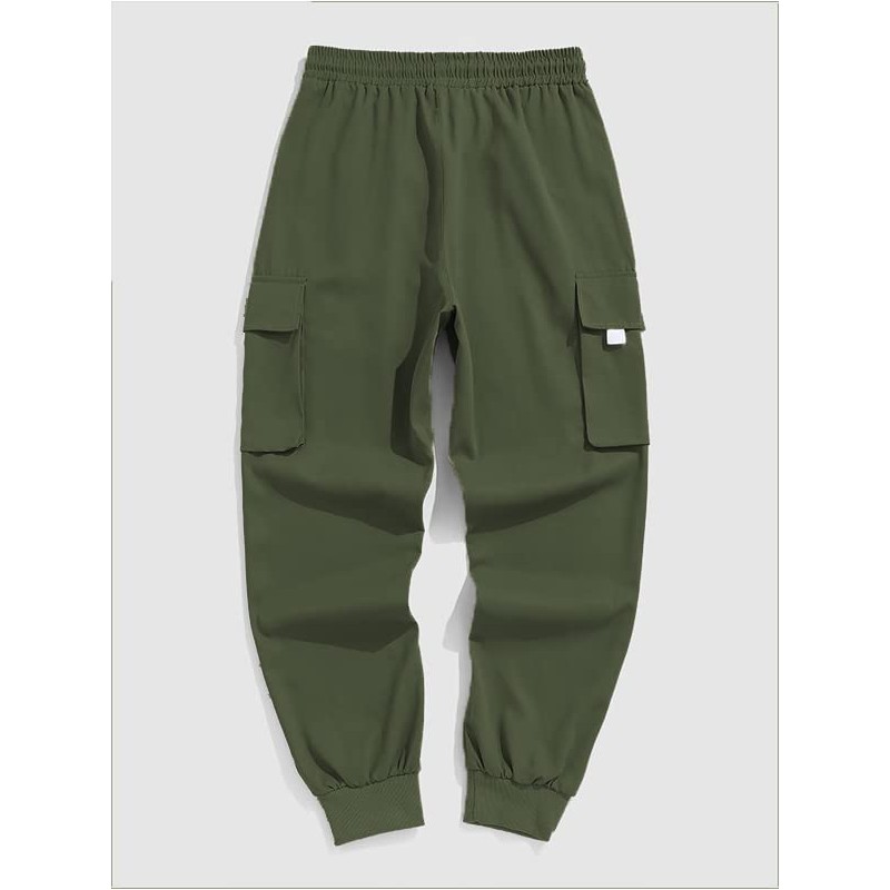 ZAFUL Men's Flap Pocket Drawstring Techwear Cargo Pants Athletic Elastic