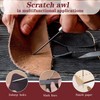 4 Pieces Wooden Handle Awl Tailors Awl Leather Sewing Tool
