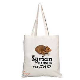 Coralgraph Inc TB625 Pet DAD Syrian HAMSTER Novelty Present Gift Printed Eco-Friendly Stylish Long Handled Tote Shoulder Bag