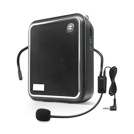 Portable Voice Amplifier,10W Bluetooth Rechargeable Personal Voice Amplifier with Wired Microphone Headset,PA System Speaker for Teaching/Meeting/Outdoors (S50 Wired Headset Microphone Black)