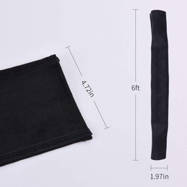 Cubierta de cadena para lámpara de araña, 6 pies, tela de franela (negro)