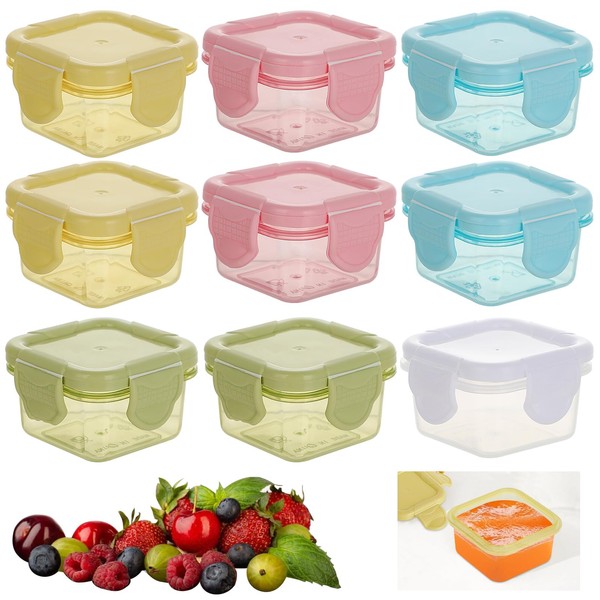 Hisdricus Pack of 9 Small Containers with Lids Plastic, 60