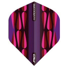 RED DRAGON Hardcore Radical Pink Teardrop Dart Flight - 4 Sets per Pack (Total 12 Dart Flights)