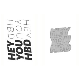 Ellen Hutson, Essentials by Ellen, Hey You Stamp & Die Set Combo, Card Making, Stamping, Scrapbooking, Papercrafts, DIY, Birthday