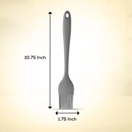 Mrs. Anderson’s Baking Silicone Basting Brush, Non-Stick, Heat Safe, Shed-Proof Bristles, Grey